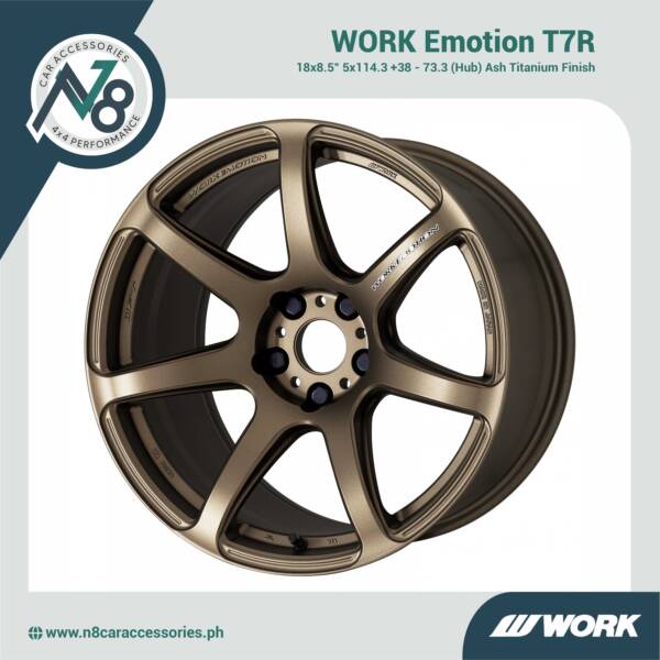 WORK Emotion T7R 18x8.5" 5x114.3 +38 - 73.3 (Hub) Ash Titanium Genuine