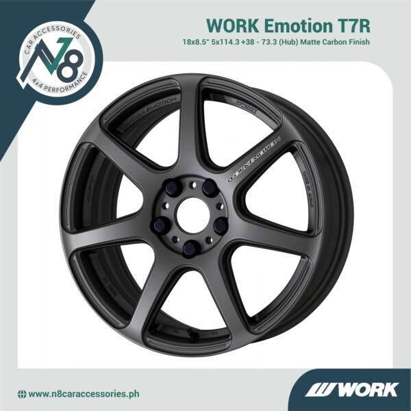 WORK Emotion T7R 18x8.5" 5x114.3 +38 - 73.3 (Hub) Matte Carbon Genuine