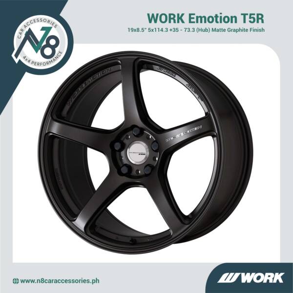 WORK Emotion T5R 19x8.5" 5x114.3 +35 - 73.3 (Hub) Matte Graphite Genuine