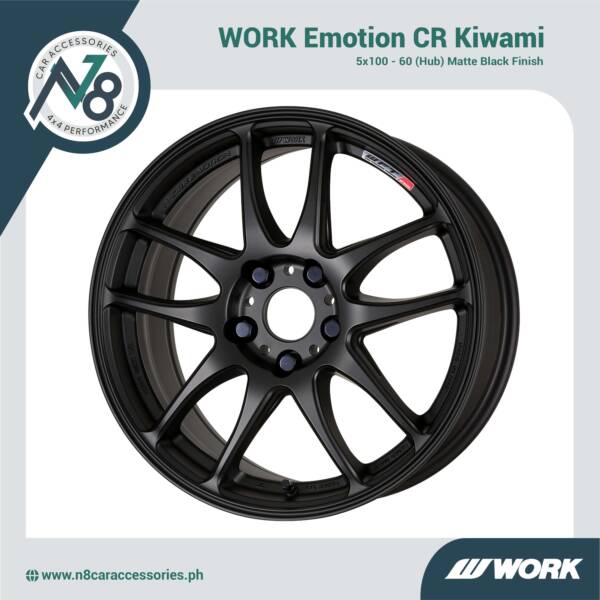 WORK Emotion CR Kiwami 5x100 - 60 (Hub) Matte Black Genuine