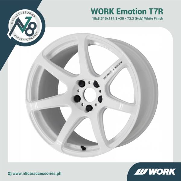 WORK Emotion T7R 18x8.5" 5x114.3 +38 - 73.3 (Hub) White Genuine