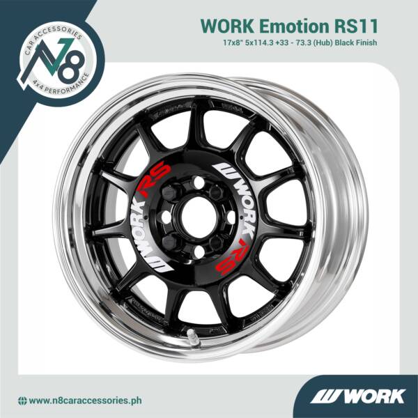 WORK Emotion RS11 17x8" 5x114.3 +33 - 73.3 (Hub) Black Genuine