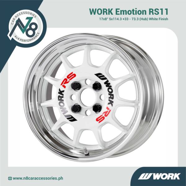 WORK Emotion RS11 17x8" 5x114.3 +33 - 73.3 (Hub) White Genuine