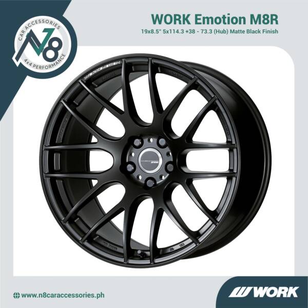 WORK Emotion M8R 19x8.5" 5x114.3 +38 - 73.3 (Hub) Matte Black