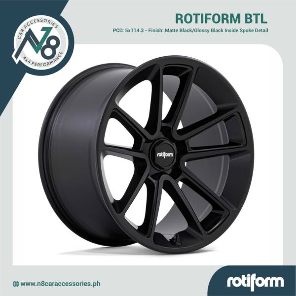 ROTIFORM BTL 5x114.3 Matte Black/Glossy Black Inside Spoke Detail Genuine