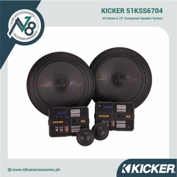 Kicker 51KSS6704 KS Series 6.75" Component Speaker System Genuine