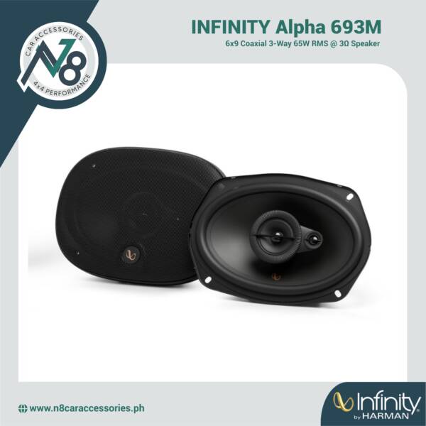 INFINITY Alpha 693M 6x9 Coaxial 3-Way 65W RMS Speaker Genuine