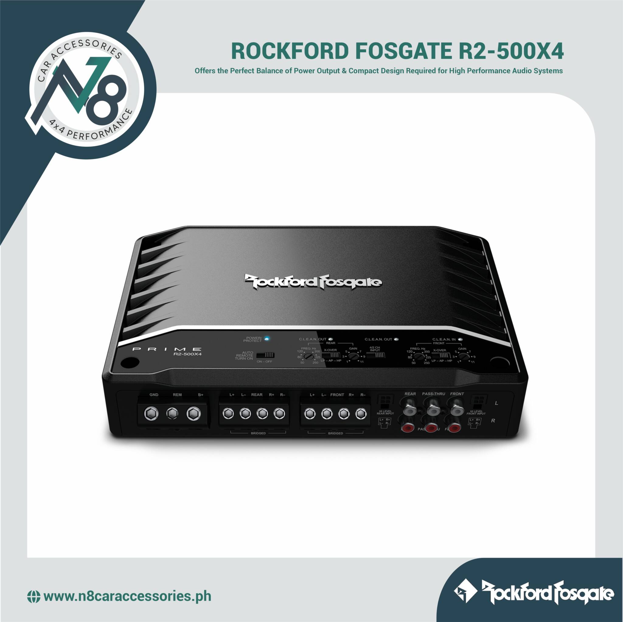Rockford R2 ROCKFORD FOSGATE R2-500X4 Prime 500 Watt 4-Channel Amplifier Genuine ...