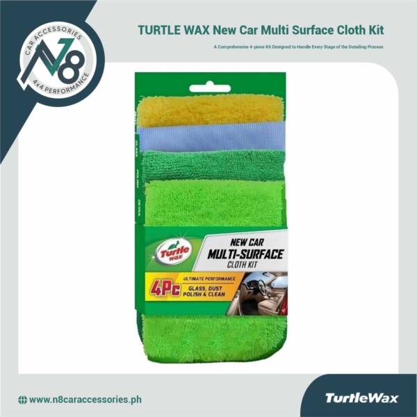 TURTLE WAX New Car Multi Surface Cloth Kit - 4 Pieces Genuine