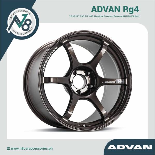 ADVAN RG4 18x9.5" 5x120 +45 Racing Copper Bronze (RCB) Genuine