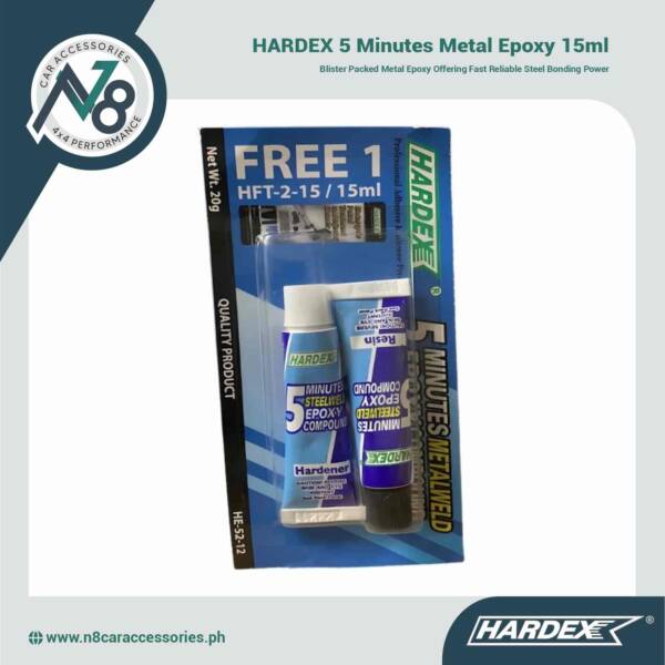HARDEX 5 Minutes Metal Epoxy (12pc blister pack x 20 sheets) 15ml Genuine