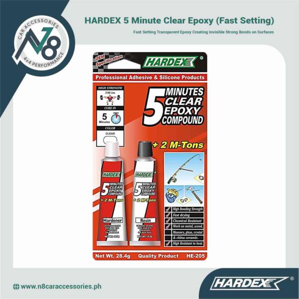 HARDEX 5 Minute Clear Epoxy 28.4g Genuine