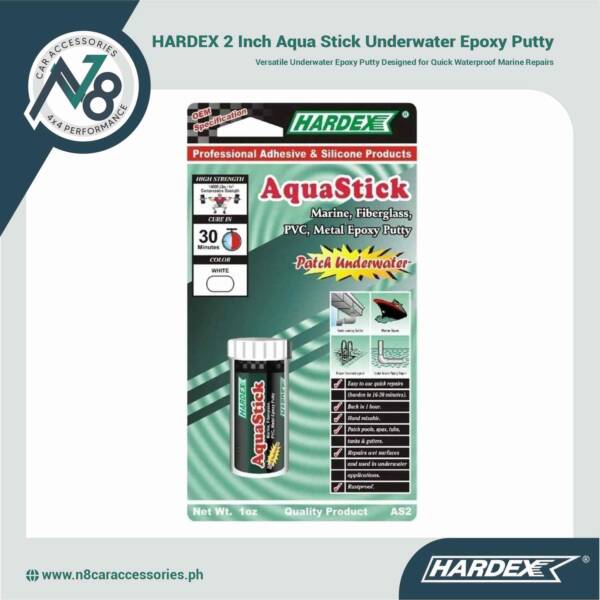 HARDEX 2 Inch Aqua Stick Underwater Epoxy Putty 1oz Genuine