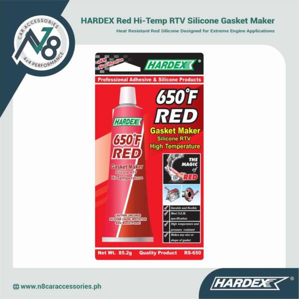 HARDEX Red Hi-Temp RTV Silicone Gasket Maker Genuine