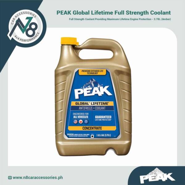 PEAK Global Lifetime Full Strength Coolant Concentrate 3.78L (Amber) Genuine