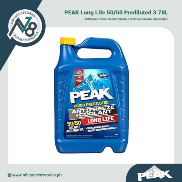 PEAK Long Life 50/50 Prediluted (Yellow) 3.78L Genuine