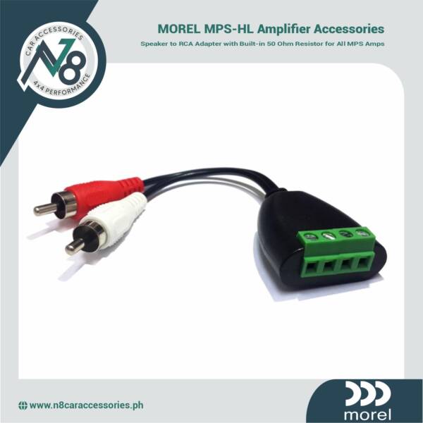 MOREL MPS-HL Amplifier Accessories Speaker to RCA Adapter with Built-in 50 Ohm Resistor for All MPS Amps Genuine