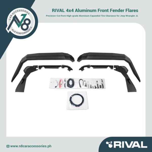 RIVAL 4x4 Aluminum Front Fender Flares Jeep Wrangler JL Genuine