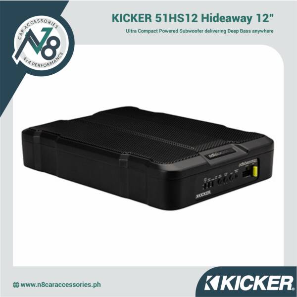 KICKER 5IHS12 Hideaway 12" Ultra Compact Powered Subwoofer Deep Bass Genuine