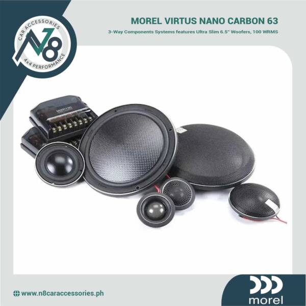 MOREL Virtus Nano Carbon 63 3-Way Components System with Ultra Slim 6.5" Woofers 100 WRMS Genuine