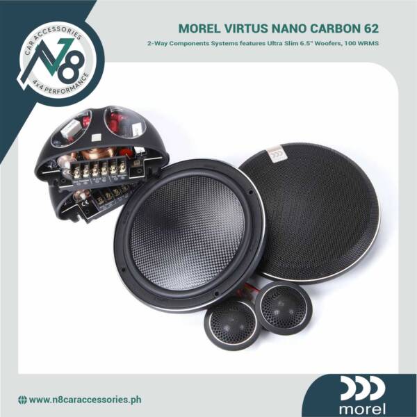 MOREL Virtus Nano Carbon 62 2-Way Components System with Ultra Slim 6.5" Woofers 100 WRMS Genuine