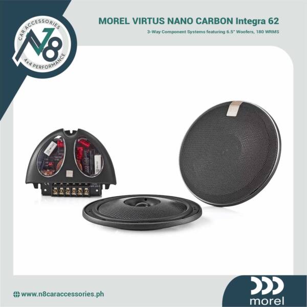 MOREL Virtus Nano Carbon Integra 62 Car Speakers with ultra slim 6.5" Point Source Systems 100 WRMS Genuine