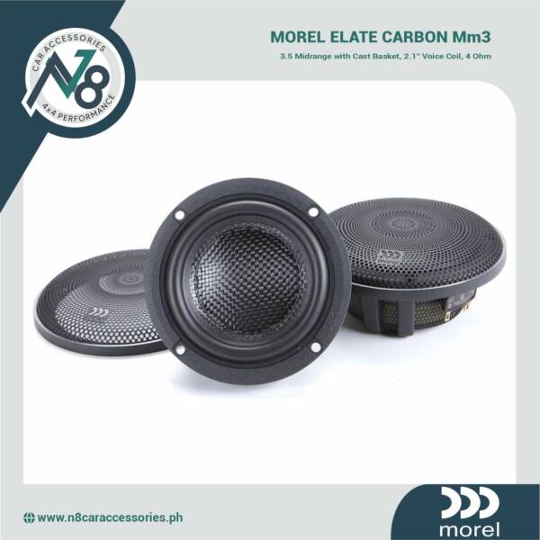 MOREL Elate Carbon MM3 3.5 Midrange with Cast Basket 2.1" Voice Coil 4 Ohm Genuine