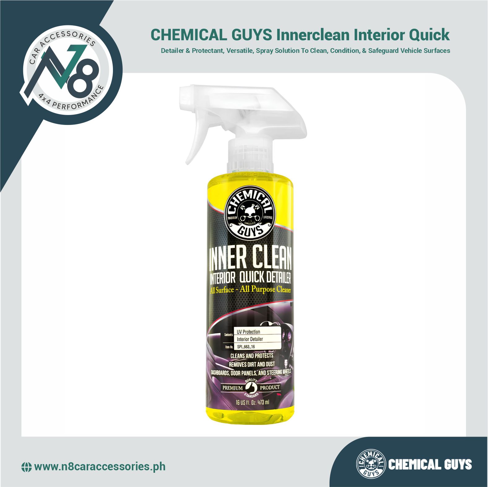 CHEMICAL GUYS Innerclean Interior Quick Detailer & Protectant Genuine