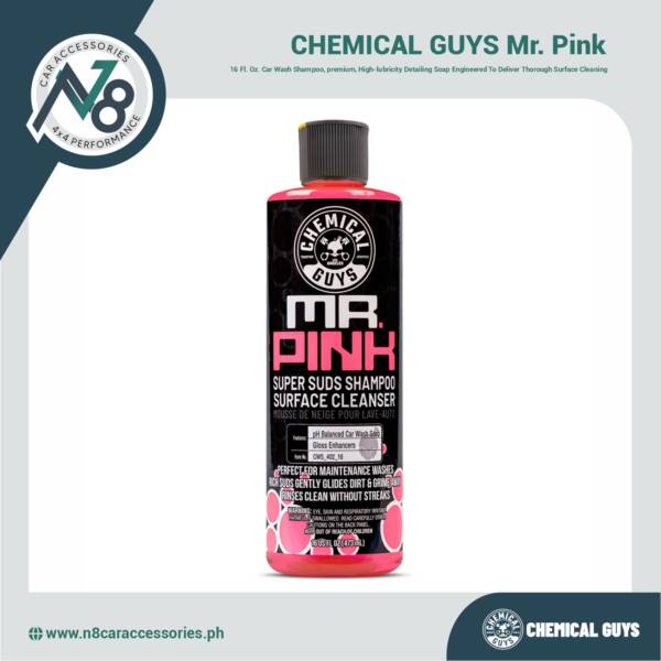 CHEMICAL GUYS Mr. Pink Car Wash Shampoo 16 Fl. Oz. Genuine