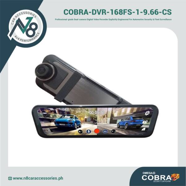 COBRA-DVR-168FS-1-9.66-CS HD Car DVR Rear View Mirror HD Vehicle Traveling Data Recorder Genuine
