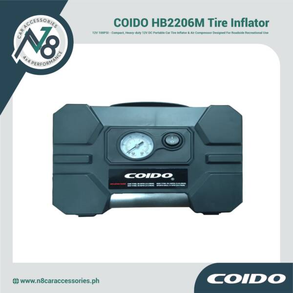 COIDO HB2206M 12V 100PSI Tire Inflator Genuine