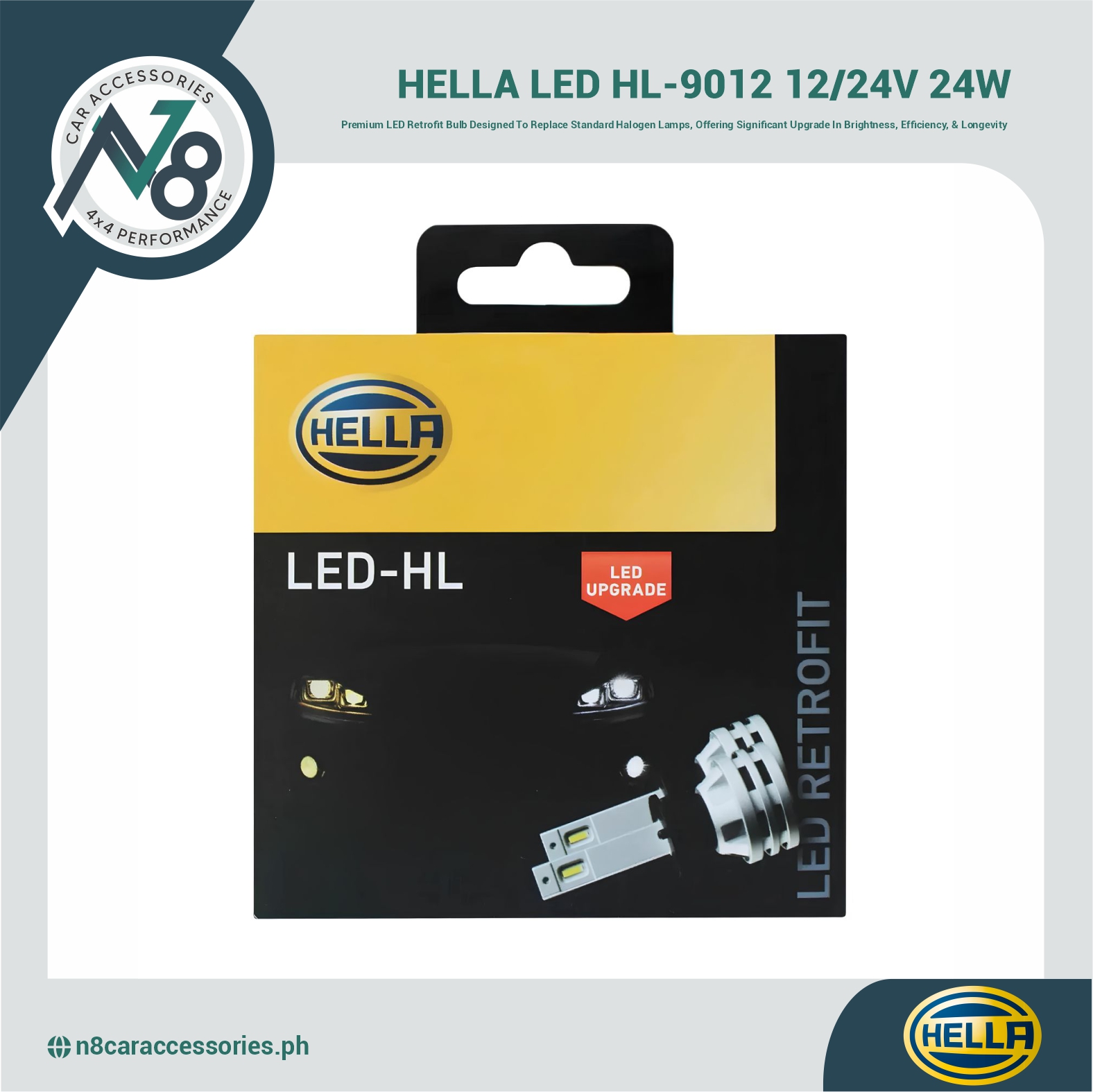 HELLA LED HL-9012 12/24V 24W Genuine