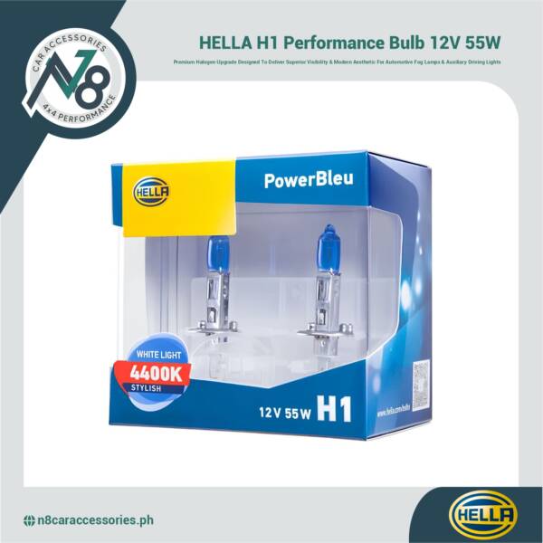 HELLA H1 Power Bleu Performance Bulb 12V 55W Genuine