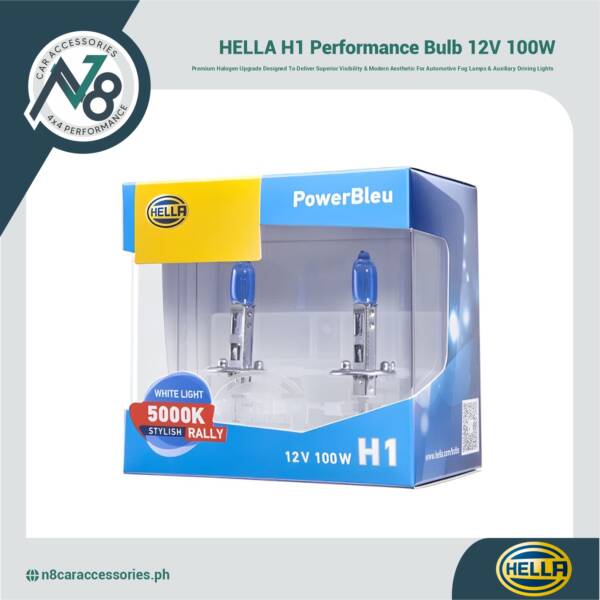 HELLA H1 Power Bleu Performance Bulb 12V 100W Genuine
