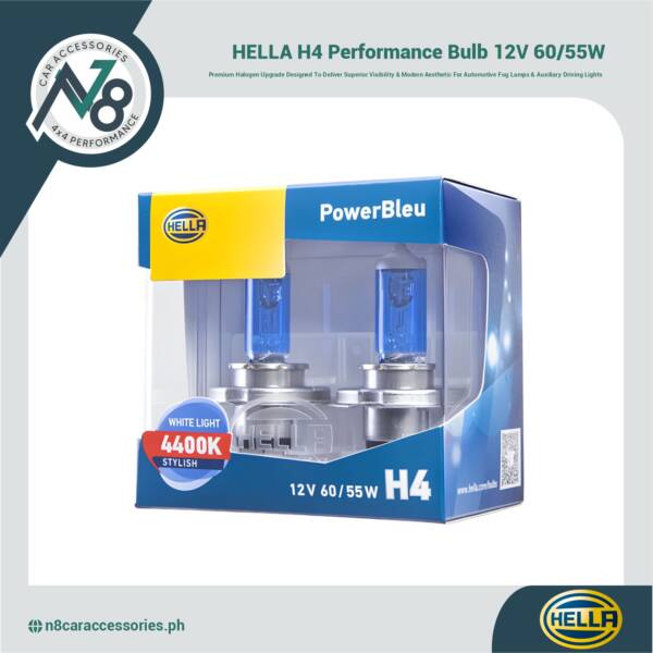 HELLA H4 Power Bleu Performance Bulb 12V 60/55W Genuine