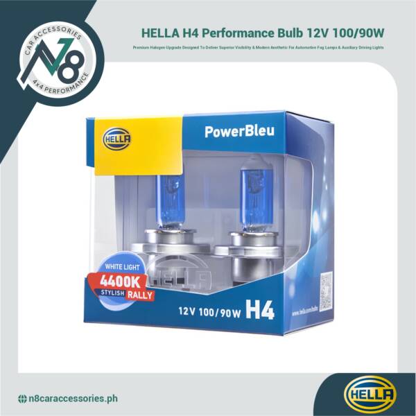 HELLA H4 Power Bleu Performance Bulb 12V 100/90W Genuine