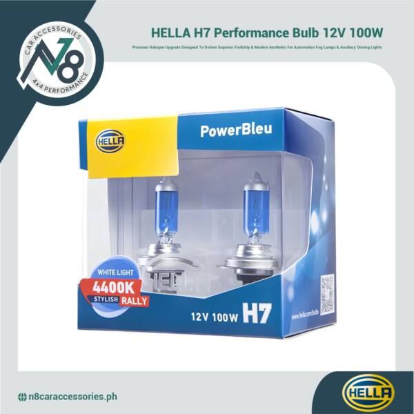 HELLA H7 Power Bleu Performance Bulb 12V 100W Genuine