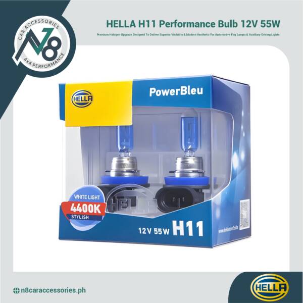 HELLA H11 Power Bleu Performance Bulb 12V 55W Genuine