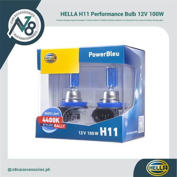HELLA H11 Power Bleu Performance Bulb 12V 100W Genuine