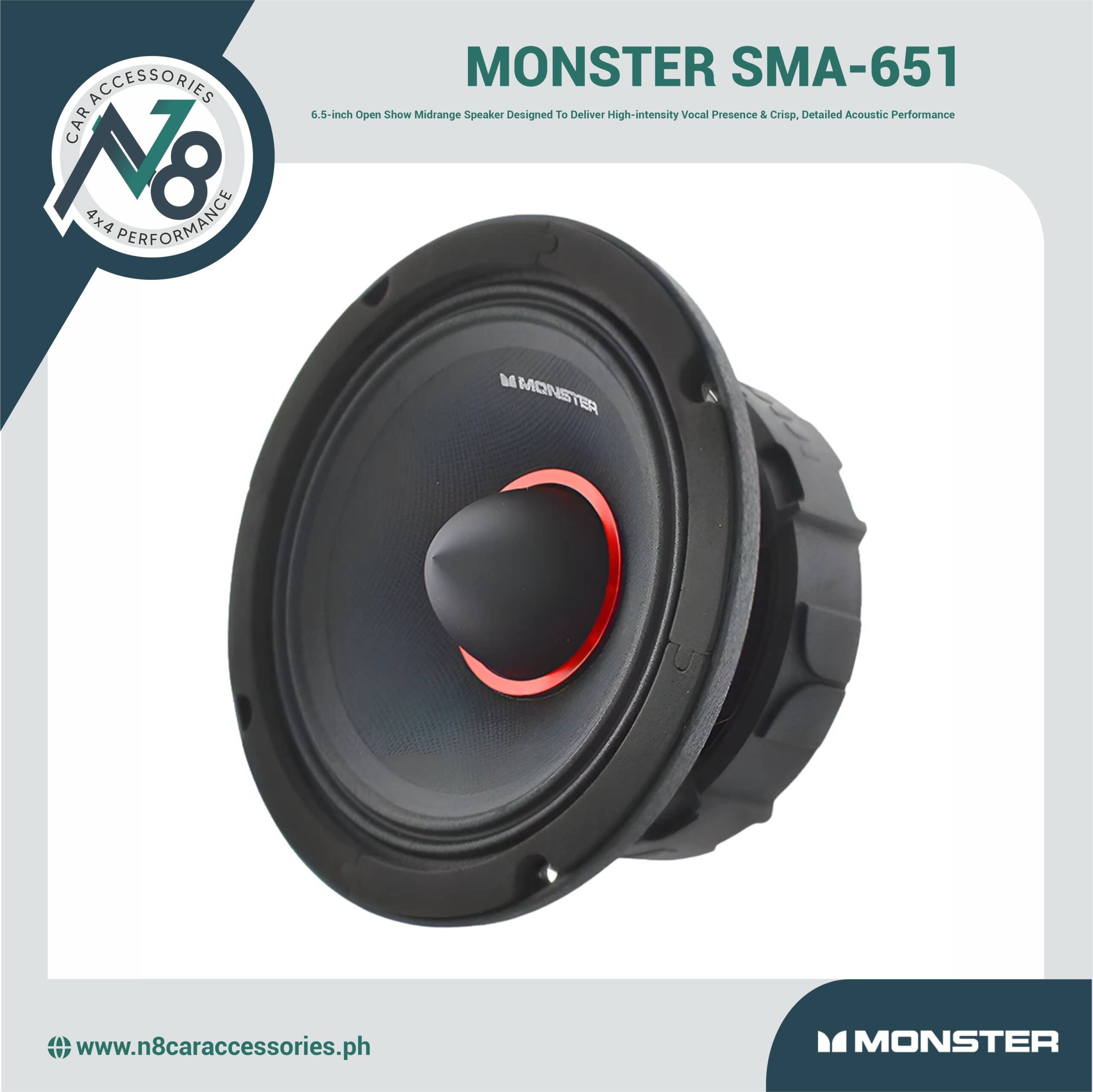 MONSTER SMA-651 Midrange Speaker 6.5" Genuine