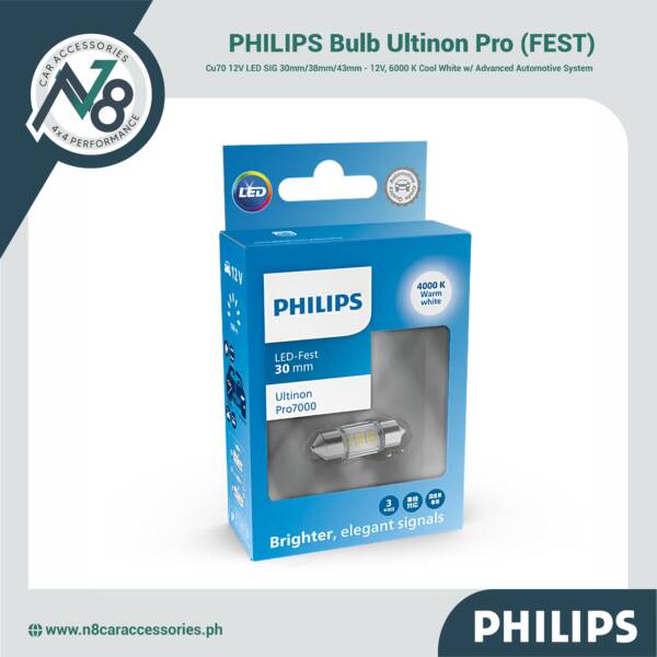 PHILIPS Bulb Ultinon Pro CU70 12V LED SIG 30mm/38mm/43mm (FEST) Genuine