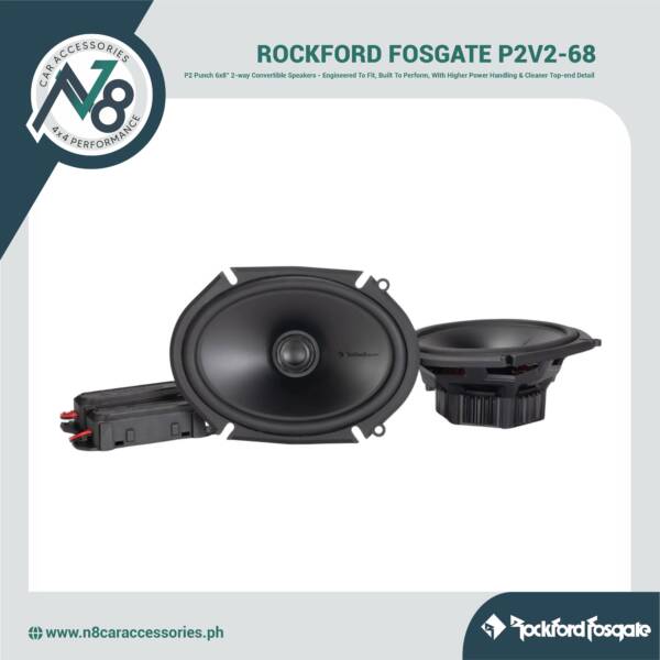 ROCKFORD FOSGATE Punch P2V2-68 6x8" 2-way Convertible Speakers Genuine