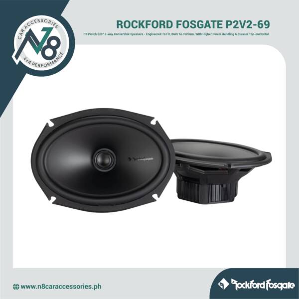 ROCKFORD FOSGATE Punch P2V2-69 6x9" 2-way Convertible Speakers Genuine