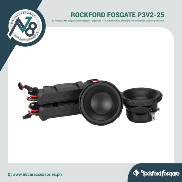 ROCKFORD FOSGATE P3V2-25 2.5" Mid Range Component Speakers Genuine