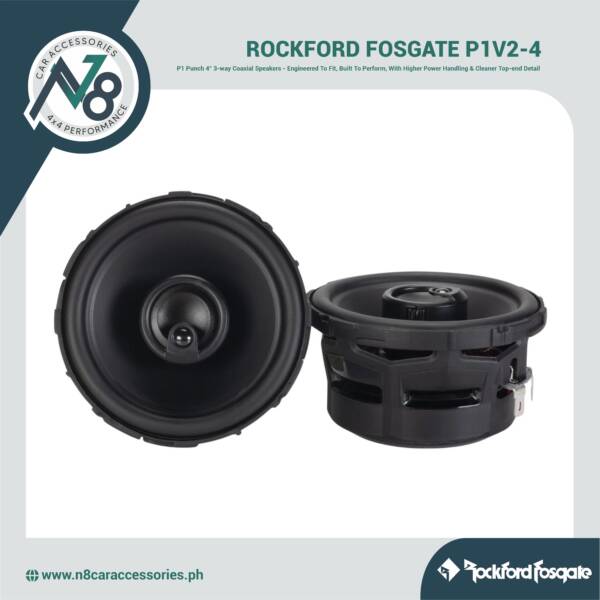 ROCKFORD FOSGATE Punch P1V2-4 4" 3-way Coaxial Speakers Genuine