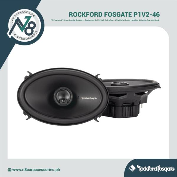 ROCKFORD FOSGATE Punch P1V2-46 4x6" 3-way Coaxial Speakers Genuine
