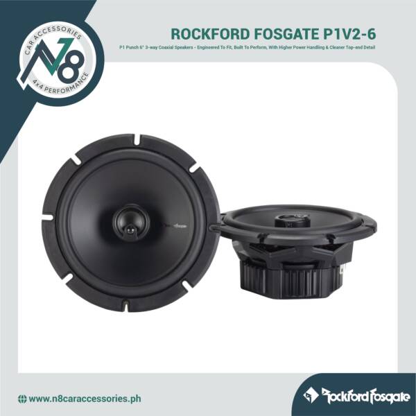 ROCKFORD FOSGATE Punch P1V2-6 6" 3-way Coaxial Speakers Genuine