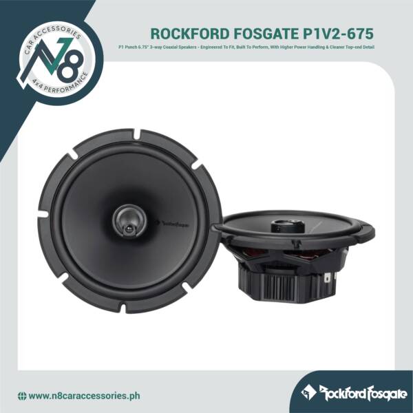 ROCKFORD FOSGATE Punch P1V2-675 6.75" 3-way Coaxial Speakers Genuine