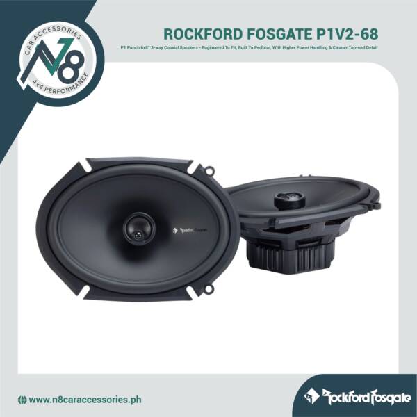 ROCKFORD FOSGATE Punch P1V2-68 6x8" 3-way Coaxial Speakers Genuine