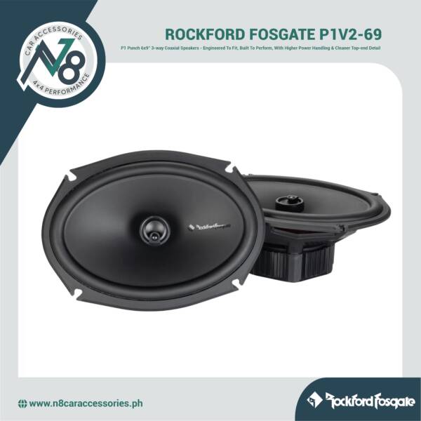ROCKFORD FOSGATE Punch P1V2-69 6x9" 3-way Coaxial Speakers Genuine